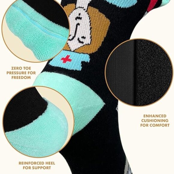 Cotton Compression Knee High Socks - Nurse Theme (2xl) - Picture 3 of 4